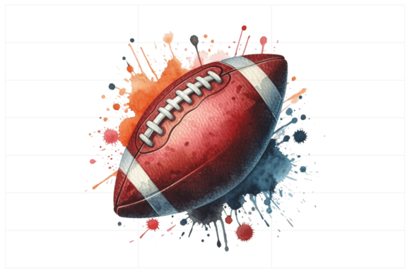 American Football Watercolor Clipart for Creative Projects