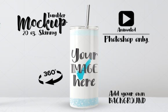 Bring Your Designs to Life with an Animated 20oz Skinny Tumbler Mockup