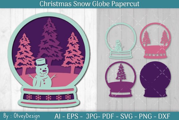 Bringing Winter Magic to Life with Christmas Snow Globe Papercut SVG Designs