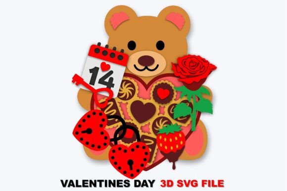 Crafting Love: 3D Valentine's Day Elements SVG