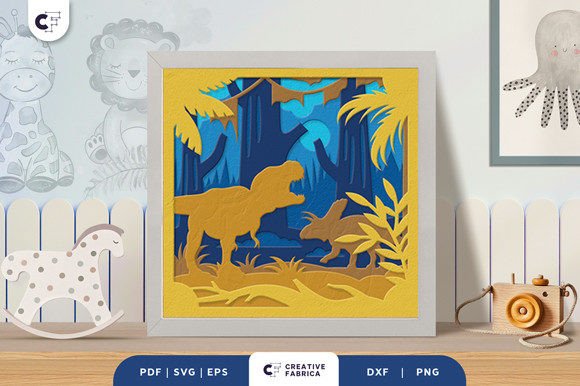 Dinosaurs Park Light Box Paper Cut SVG: A Layered Crafting Guide