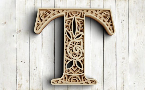 Elevate Designs with Layered Floral Letter T