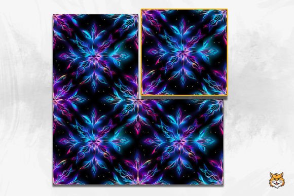 Elevate Designs with Neon Snowflake Patterns