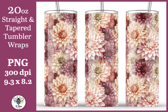 Elevate Your Brand with the Pink and Cream Florals 20oz Tumbler Wrap