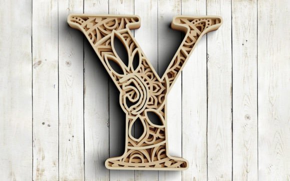 Elevating Personalization with the Layered Floral Alphabet Letter Y