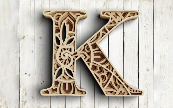 Elevating Personalization with the Layered Floral Alphabet Letter K