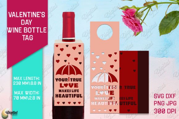 Evaluating Love Quote SVG Wine Bottle Tag Paper for Custom Gift Projects