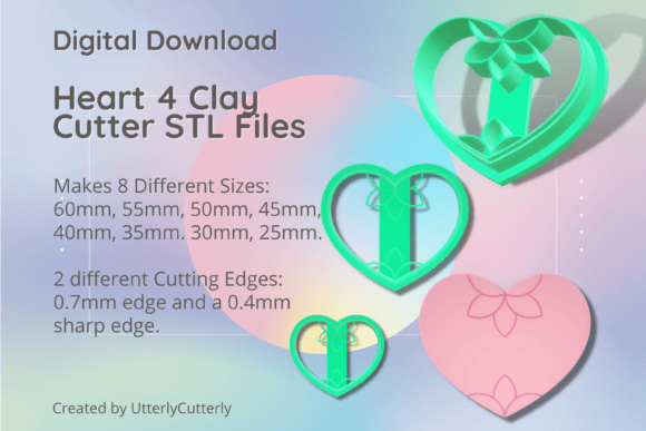 Evaluating the Heart Shape 4 Clay Cutter - Flower STL D Digital Bundle