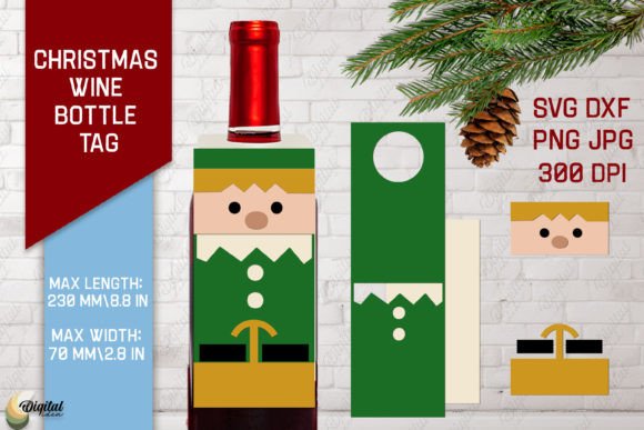 Transform Your Holiday Hosting with Digital Elf SVG Christmas Wine Bottle Tags