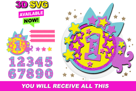 Unicorn Cake Topper SVG: A Whimsical 3D Design for Crafters