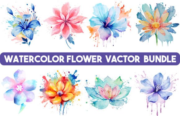 Unlocking Creative Potential with a Watercolor Single Floral Vector Bundle