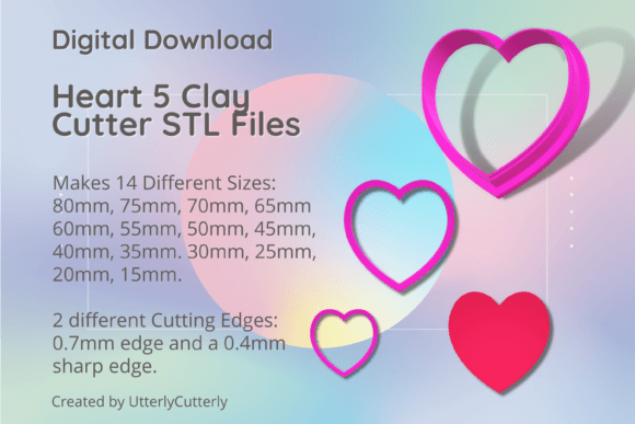 Unlocking Creativity with the Heart Shape 5 Clay Cutter Basic STL Digital Pack
